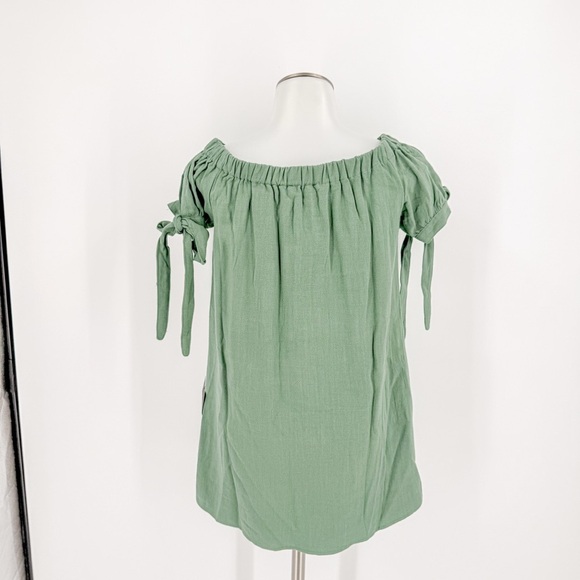 Lulu's Al Fresco Evenings Olive Green Off-the-Shoulder Dress - Picture 6 of 9